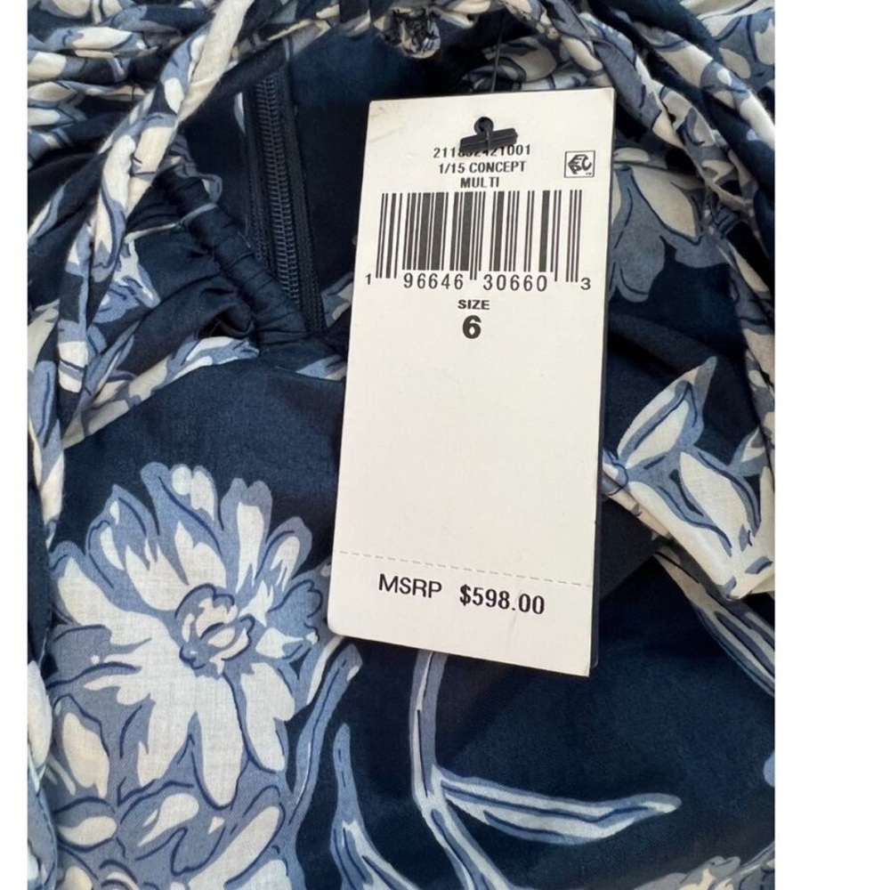 Polo by Ralph Lauren Navy White BLOOM Midi Dress size 10 originally $598 floral